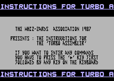 Turbo Assembler Info