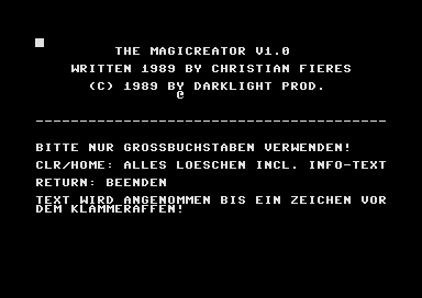The MagiCreator V1.0 [german]