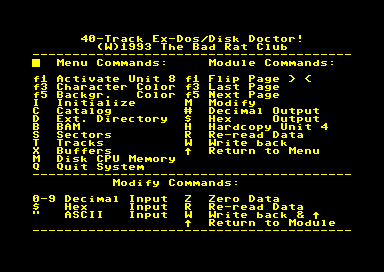 EX-DOS & Disk Doctor C64/1541 for 40 Tracks