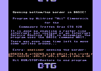 Border Opening in BASIC