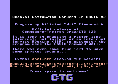 Opening Bottom/Top Borders in BASIC V2