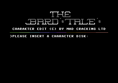 The Bard's Tale's Charakter Editor