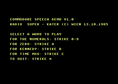 Commodore Speech Demo V1.0