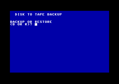 Disk to Tape Backup
