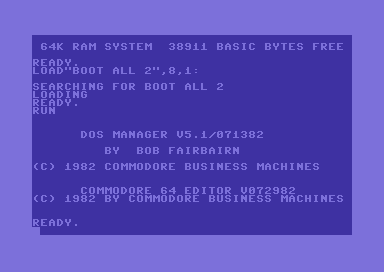 Dos Manager V5.1 and Commodore 64 Editor