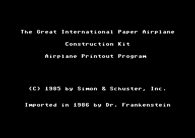 The Great International Paper Airplane Construction Kit