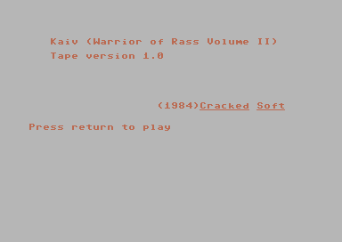 Warrior of Ras Vol. II - Kaiv [tape]