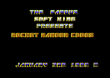 Rocket Ranger Codes