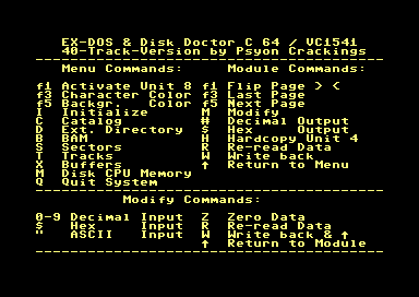 EX-DOS & Disk Doctor C64 / VC1541 (40-Track-Version)