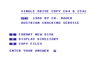 Single Drive Copy C64 & 1541