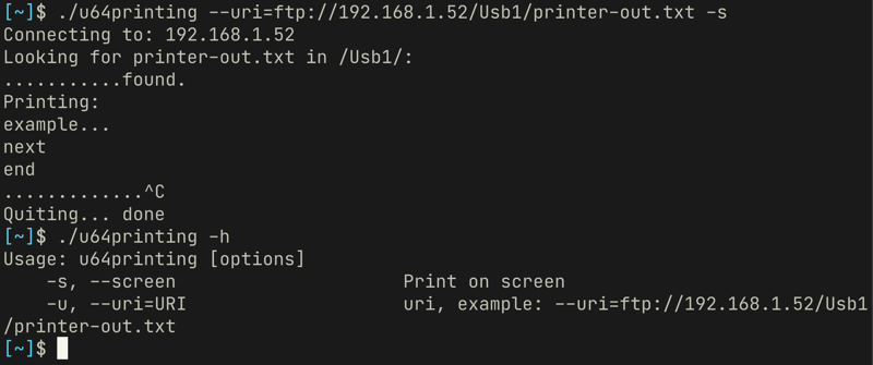 U64printing FTP Script
