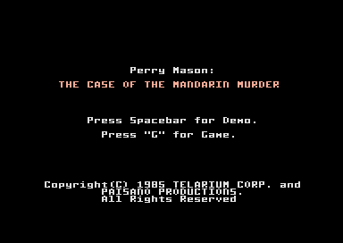 Perry Mason - The Case of the Mandarin Murder