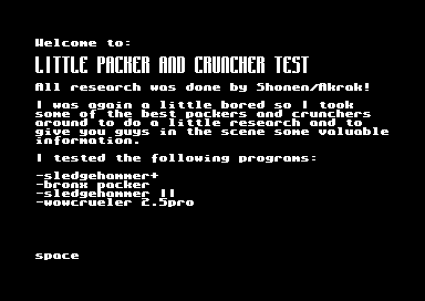 Little Packer and Cruncher Test