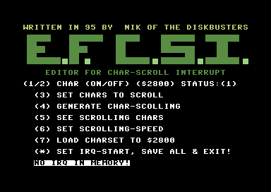 Editor for Char-Scroll Interrupt