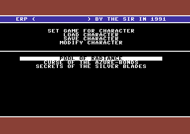 Pool of Radiance, Curse of the Azure-Bonds & Secrets of the Silver Blades Character Editors