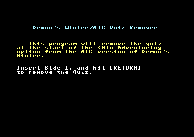 Demon's Winter Quiz Remover