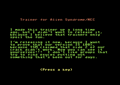 Alien Syndrome + [us version]