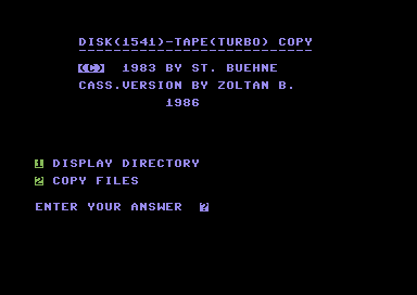 Disk(1541)-Tape(Turbo) Copy