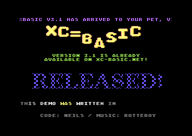 XC=BASIC Release Announcement Demo