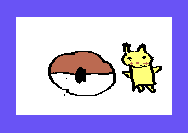 Pikachu pokepallon kanssa