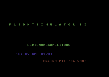 Flight Simulator II Instructions [german]