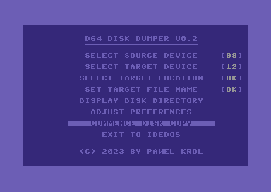 [CSDb] D64 Disk Dumper V0.2 by Protovision (2023)