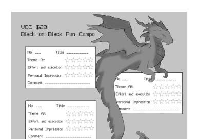 VCC $20 Votesheet for Black on Black Fun Compo