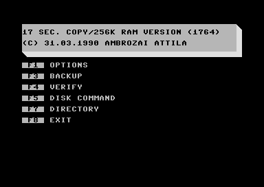 17 Sec. Copy/256K RAM Version (1764)