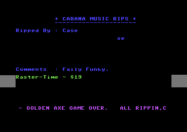 Golden Axe Game Over Music