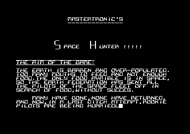 Space Hunter Instructions