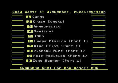 Kraksnax Kart for Non-Hosers #06 [cartridge]