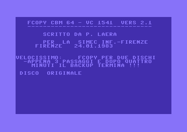 FCopy CBM 64 - VC 1541 V2.1 [italian]