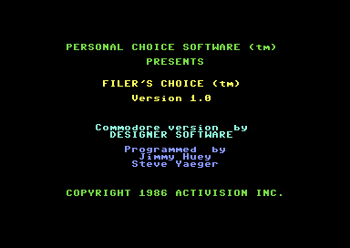 Filer's Choice V1.0