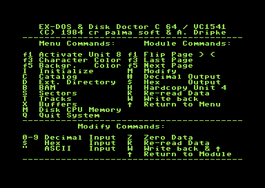 EX-DOS & Disk Doctor C64 / VC1541