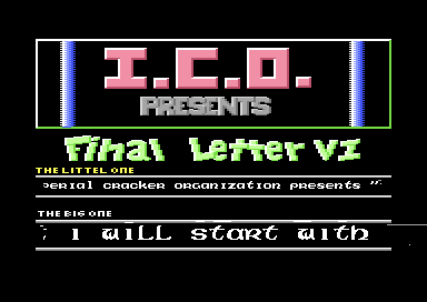 Final Letter VI