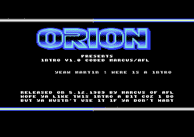 Orion Intro