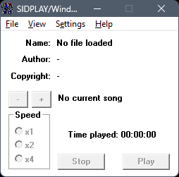 SIDPLAY/Windows win16 version (Sep 4 1996)