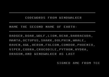 Codewords from Windwalker