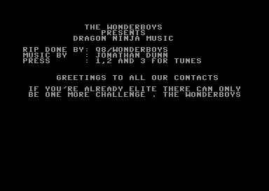 Dragon Ninja Music