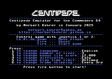 Centipede Emulator