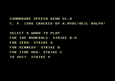 Commodore Speech Demo V1.0