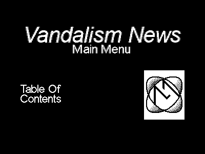 Vandalism News #41 Menu