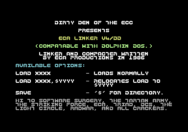 ECA Compactor/Linker  v4/DD (Dolphin DOS Version)