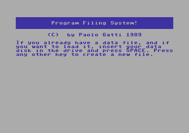 Program Filing System