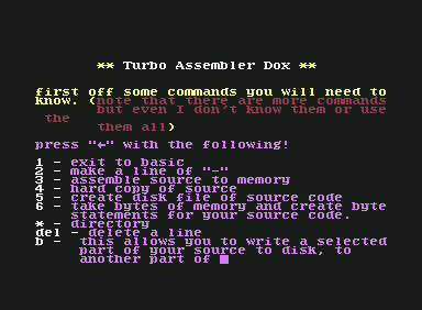 Turbo Assembler Docs
