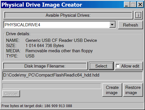 Physical Drive Image Creator v0.9.0.0
