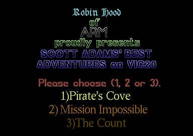 Scott Adam's Best Adventures on VIC20