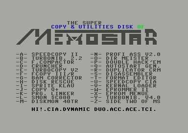 The Super Copy and Utilities Disk of Memostar