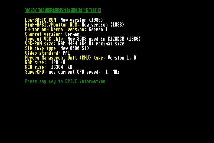 C128 System Information V7