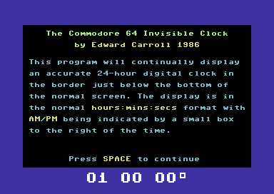 The Commodore 64 Invisible Clock